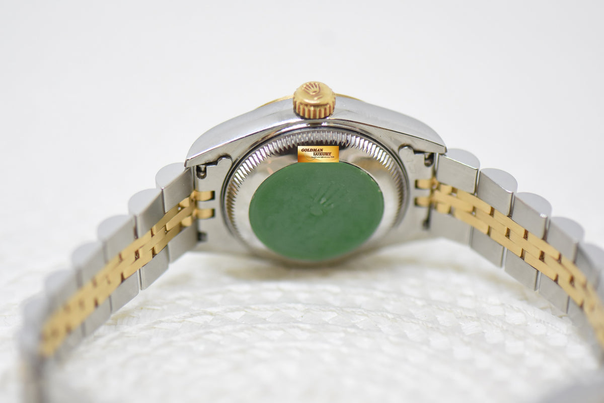 [SOLD] ROLEX OYSTER DATEJUST 26mm HALF-GOLD IN JUBILEE BRACELET WHITE ROMAN DIAMOND DIAL 69173 (MINT)