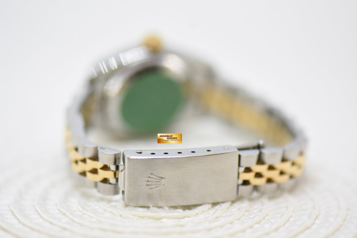 [SOLD] ROLEX OYSTER DATEJUST 26mm HALF-GOLD IN JUBILEE BRACELET WHITE ROMAN DIAMOND DIAL 69173 (MINT)