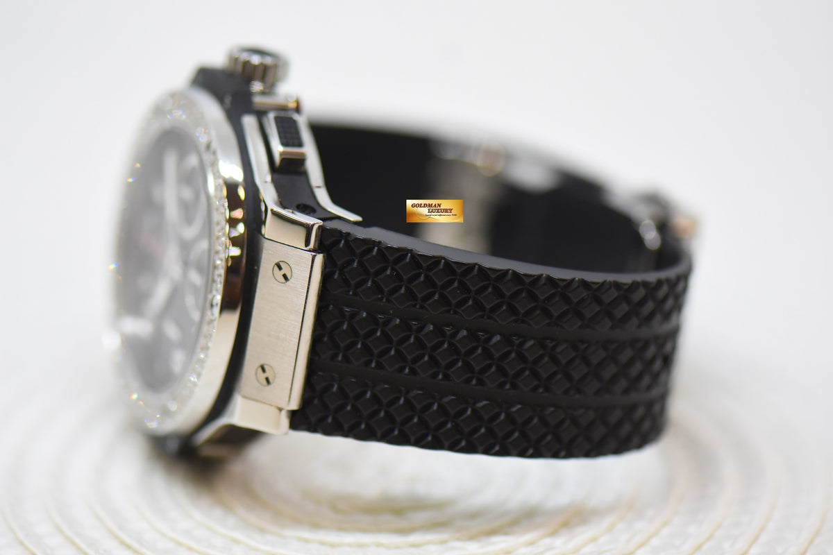 [SOLD] HUBLOT BIG BANG 44mm CHRONOGRAPH ORIGINAL DIAMOND BEZEL MEN’S STEEL IN RUBBER STRAP AUTOMATIC 301.SX.130.RX.114 (MINT)