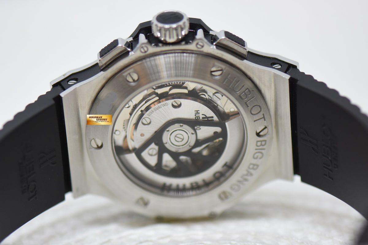 [SOLD] HUBLOT BIG BANG 44mm CHRONOGRAPH ORIGINAL DIAMOND BEZEL MEN’S STEEL IN RUBBER STRAP AUTOMATIC 301.SX.130.RX.114 (MINT)