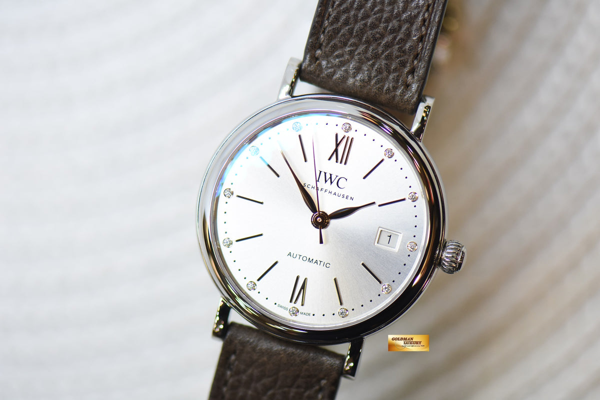 [SOLD] IWC PORTOFINO 37mm LADIES STEEL DIAMOND DIAL AUTOMATIC IW4586-14 (LNIB)