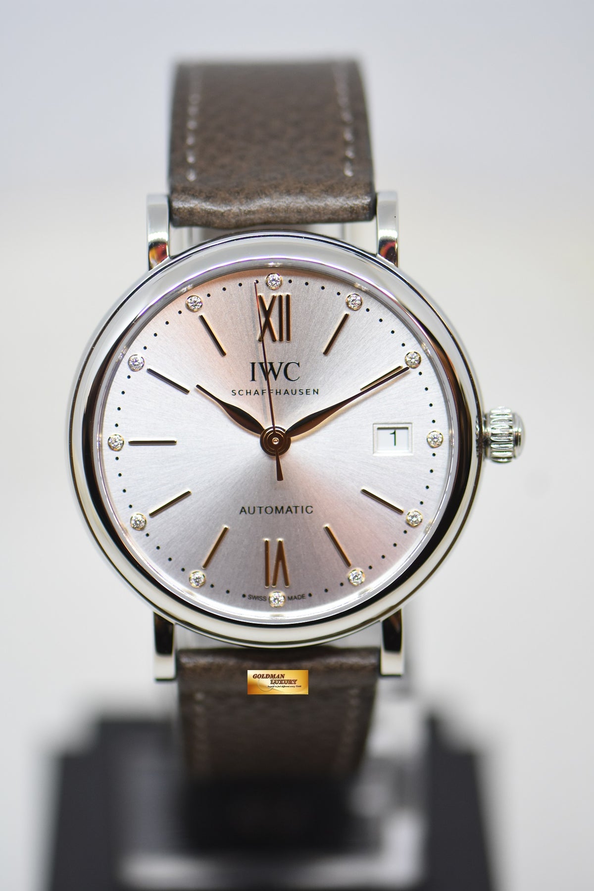 [SOLD] IWC PORTOFINO 37mm LADIES STEEL DIAMOND DIAL AUTOMATIC IW4586-14 (LNIB)