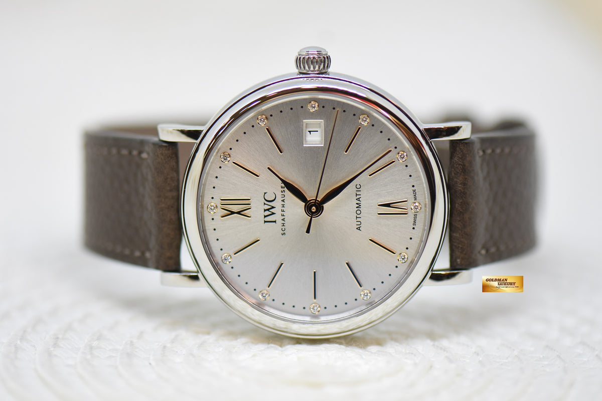 [SOLD] IWC PORTOFINO 37mm LADIES STEEL DIAMOND DIAL AUTOMATIC IW4586-14 (LNIB)