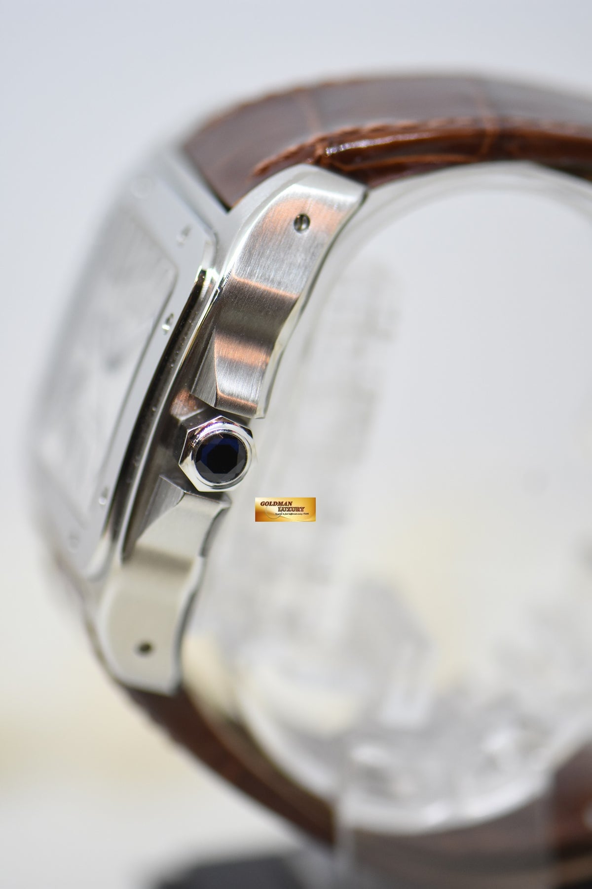 [SOLD] CARTIER SANTOS 100XL STEEL IN LEATHER STRAP AUTOMATIC W20073X8 (MINT)