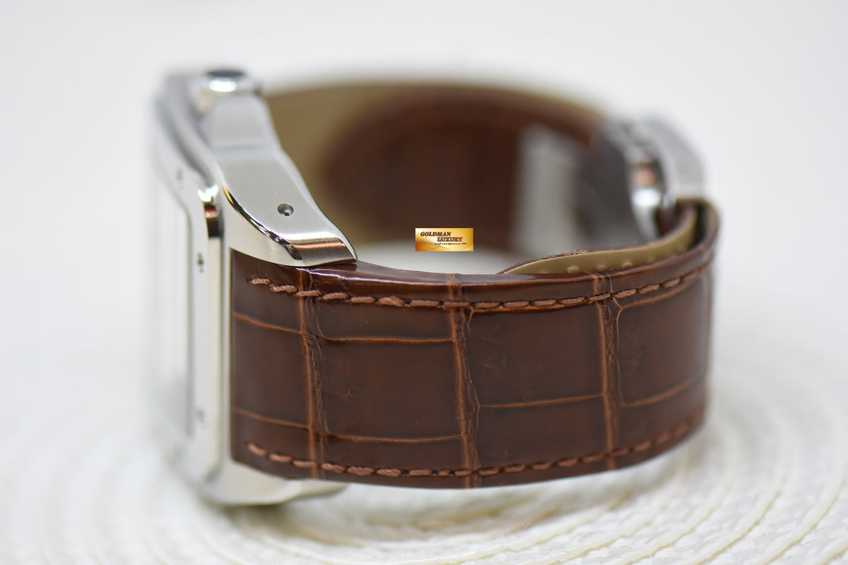 [SOLD] CARTIER SANTOS 100XL STEEL IN LEATHER STRAP AUTOMATIC W20073X8 (MINT)