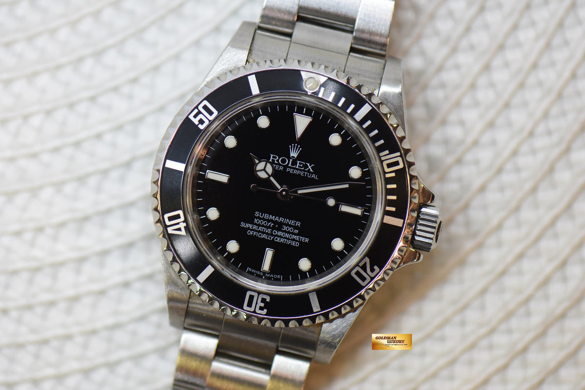 [SOLD] ROLEX OYSTER PERPETUAL SUBMARINER NO DATE 40mm 4 LINERS DIAL BLACK OYSTER STEEL BRACELET 14060M (NEAR MINT)