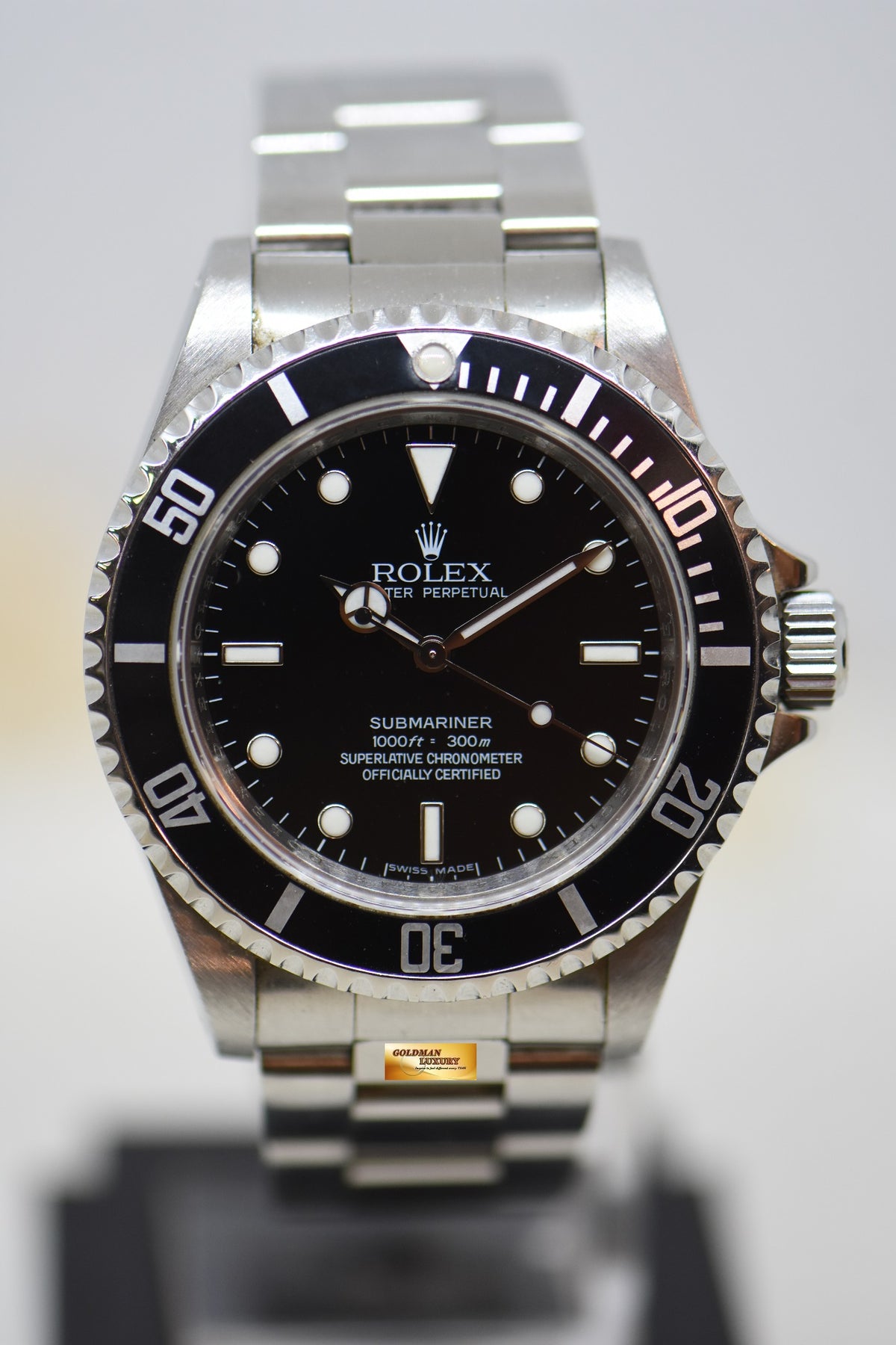 [SOLD] ROLEX OYSTER PERPETUAL SUBMARINER NO DATE 40mm 4 LINERS DIAL BLACK OYSTER STEEL BRACELET 14060M (NEAR MINT)