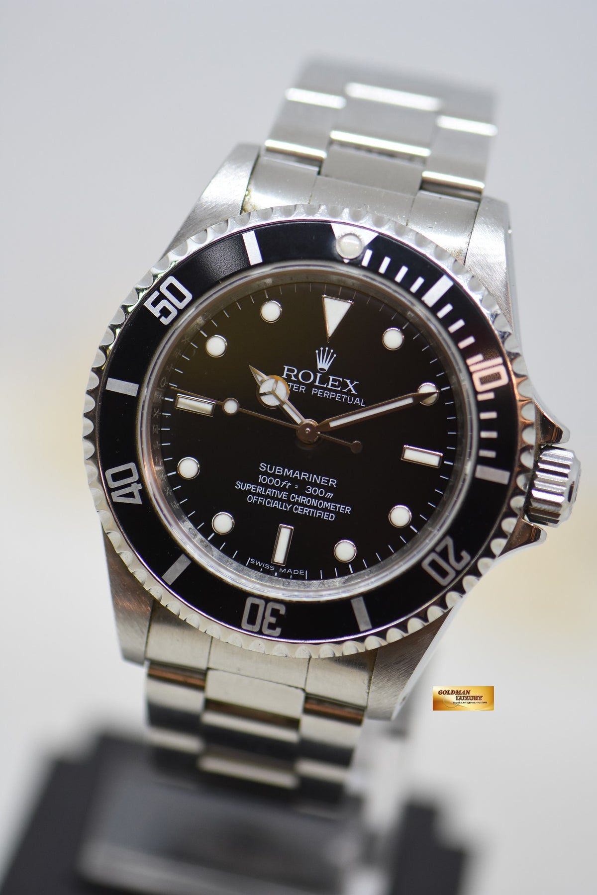 [SOLD] ROLEX OYSTER PERPETUAL SUBMARINER NO DATE 40mm 4 LINERS DIAL BLACK OYSTER STEEL BRACELET 14060M (NEAR MINT)