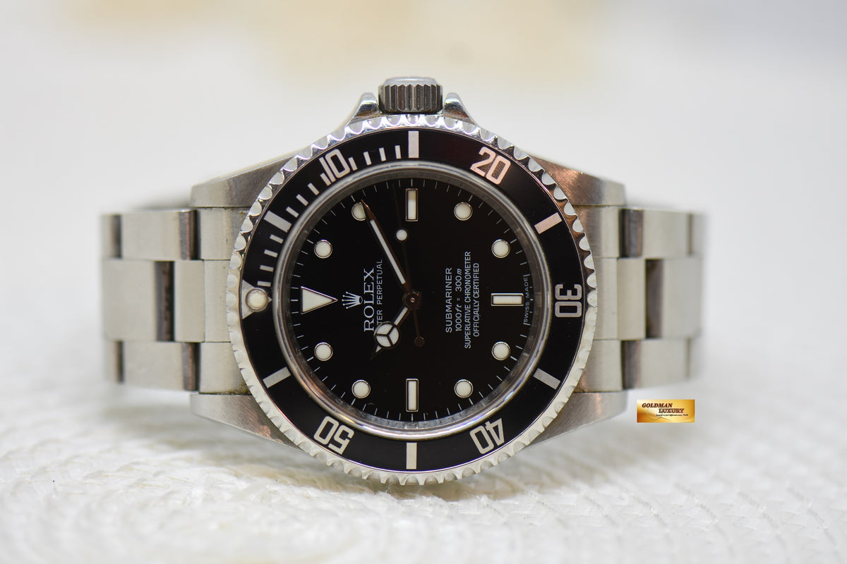 [SOLD] ROLEX OYSTER PERPETUAL SUBMARINER NO DATE 40mm 4 LINERS DIAL BLACK OYSTER STEEL BRACELET 14060M (NEAR MINT)