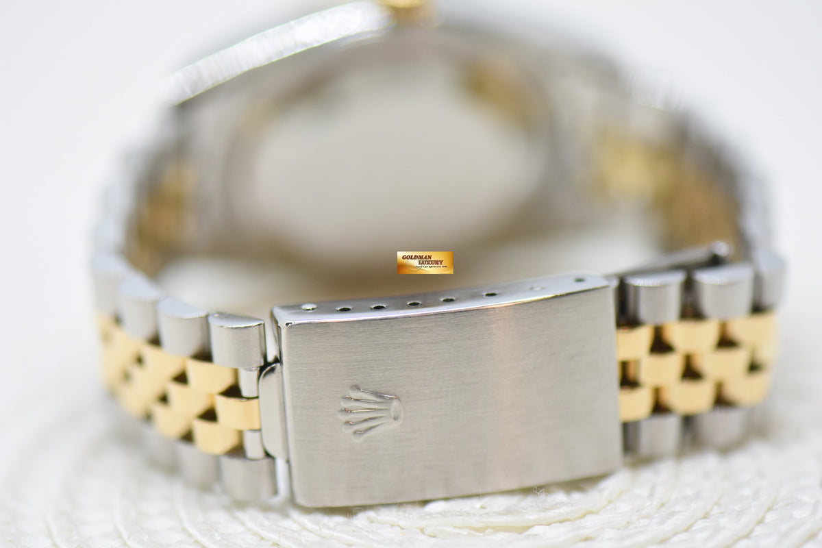 [SOLD] ROLEX OYSTER DATEJUST 36mm HALF-GOLD IN JUBILEE BRACELET DIAMOND GOLD DIAL 16233 (MINT)