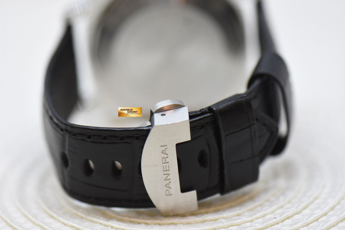 [SOLD] PANERAI LUMINOR GMT 44mm STEEL IN LEATHER BLACK DIAL AUTOMATIC PAM 88 (MINT)