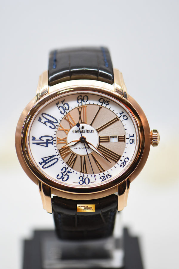 [SOLD] AUDEMARS PIGUET MILLENARY ROSE GOLD IN LEATHER STRAP AUTOMATIC 15320OR (MINT)