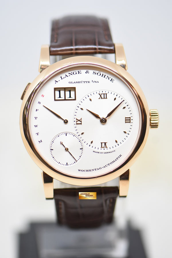 [SOLD] A.LANGE & SOHNE LANGE 1 DAYMATIC 39.5mm ROSE GOLD IN LEATHER SILVER AUTOMATIC 320.032 (MINT)