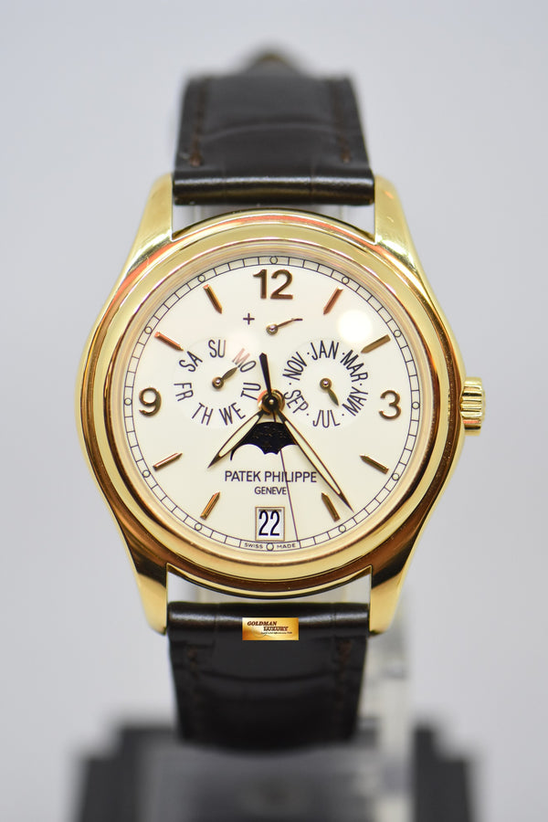 [SOLD] PATEK PHILIPPE COMPLICATIONS ANNUAL CALENDAR MOON-PHASE w/ POWER RESERVE 18K YELLOW GOLD AUTOMATIC 5146J (MINT)