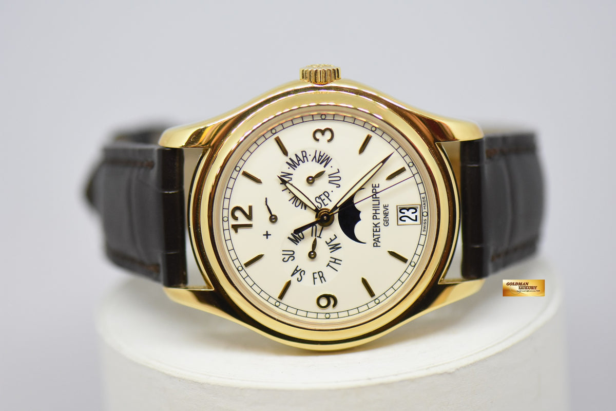 [SOLD] PATEK PHILIPPE COMPLICATIONS ANNUAL CALENDAR MOON-PHASE w/ POWER RESERVE 18K YELLOW GOLD AUTOMATIC 5146J (MINT)
