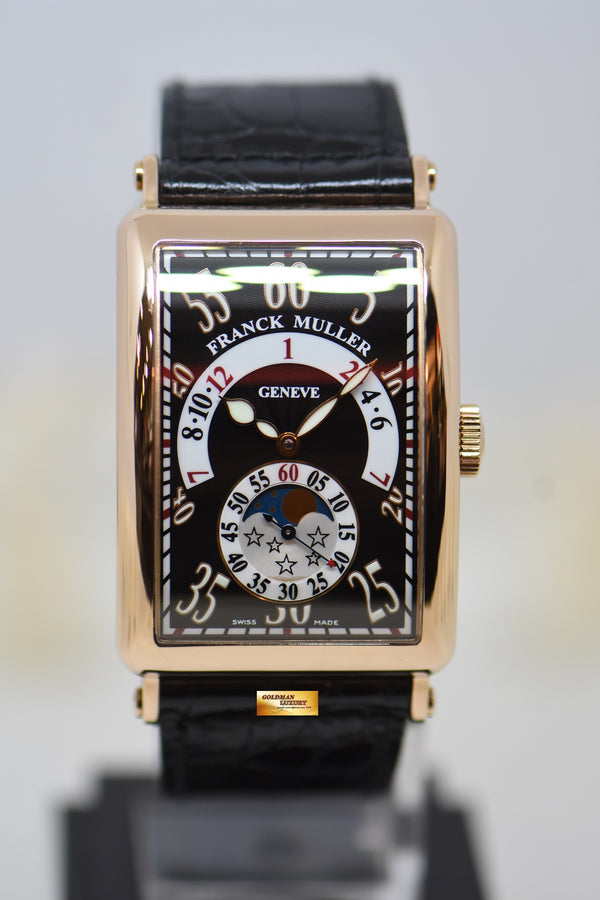 [SOLD] FRANCK MULLER LONG ISLAND ROSE GOLD IN LEATHER DRAG HOUR MOONPHASE COMPLICATION AUTOMATIC 1250H IRL (MINT)