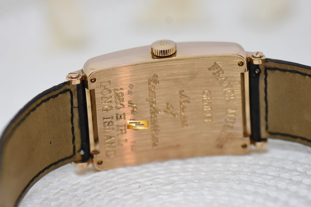 [SOLD] FRANCK MULLER LONG ISLAND ROSE GOLD IN LEATHER DRAG HOUR MOONPHASE COMPLICATION AUTOMATIC 1250H IRL (MINT)
