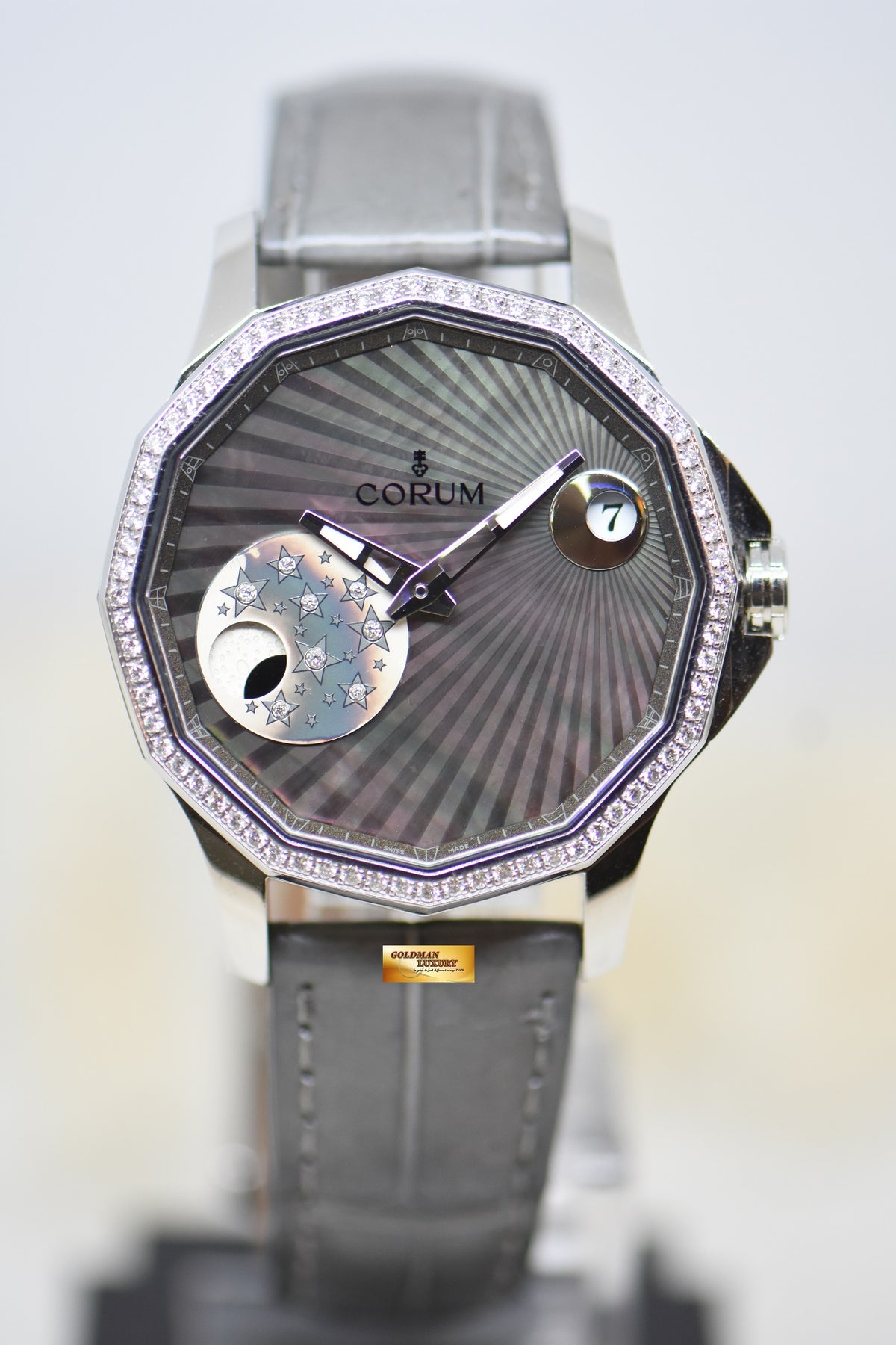 [SOLD] CORUM ADMIRAL CUP LEGEND 38 MYSTERY MOON MOP DIAMOND DIAL AUTOMATIC 01.0098 (MINT)