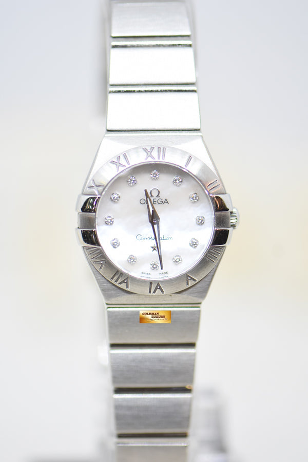 [SOLD] OMEGA CONSTELLATION 24mm STEEL BRACELET MOP DIAMOND DIAL QUARTZ (MINT)