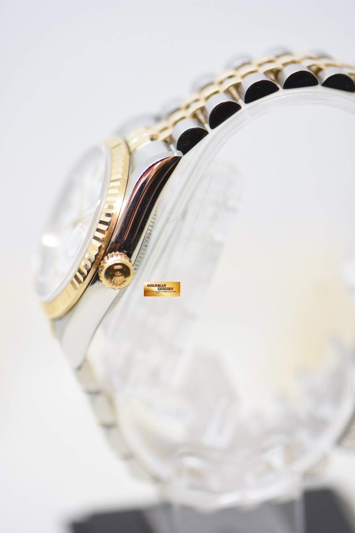 [SOLD] ROLEX OYSTER DATEJUST 31mm HALF-GOLD IN JUBILEE BRACELET WHITE ROMAN DIAL 68273 (MINT)