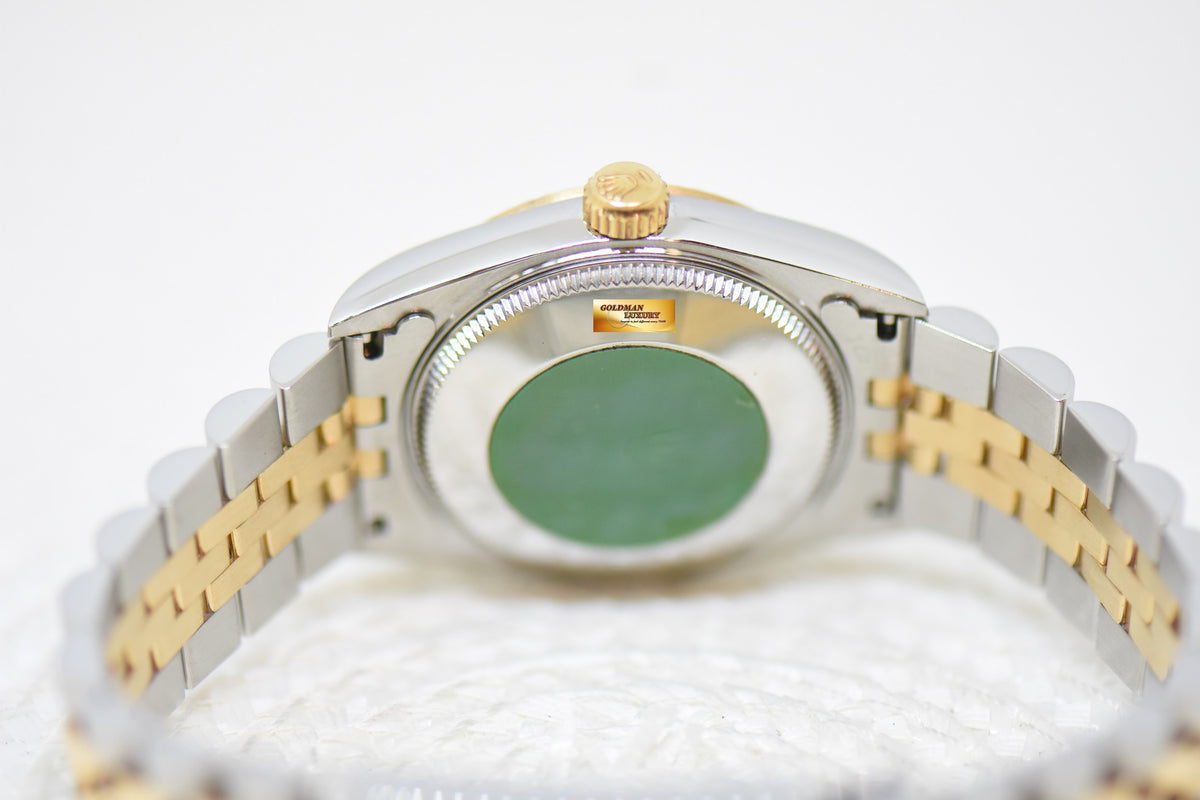 [SOLD] ROLEX OYSTER DATEJUST 31mm HALF-GOLD IN JUBILEE BRACELET WHITE ROMAN DIAL 68273 (MINT)