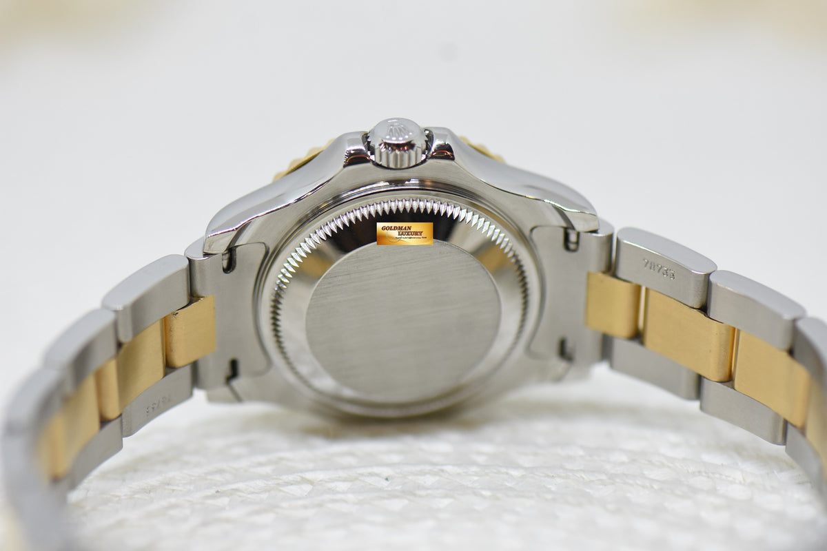[SOLD] ROLEX OYSTER YACHT-MASTER 29mm LADIES HALF-GOLD IN BRACELET BLUE DIAL 69623 (MINT)
