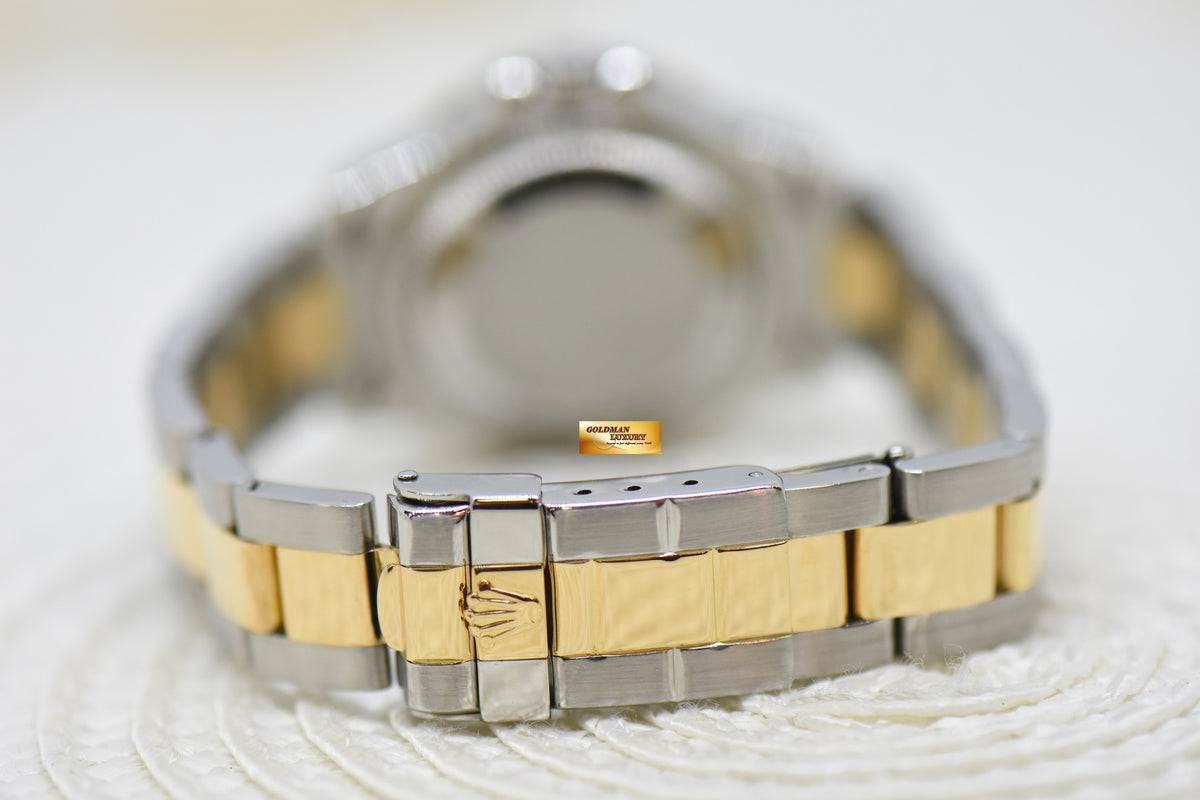 [SOLD] ROLEX OYSTER YACHT-MASTER 29mm LADIES HALF-GOLD IN BRACELET BLUE DIAL 69623 (MINT)