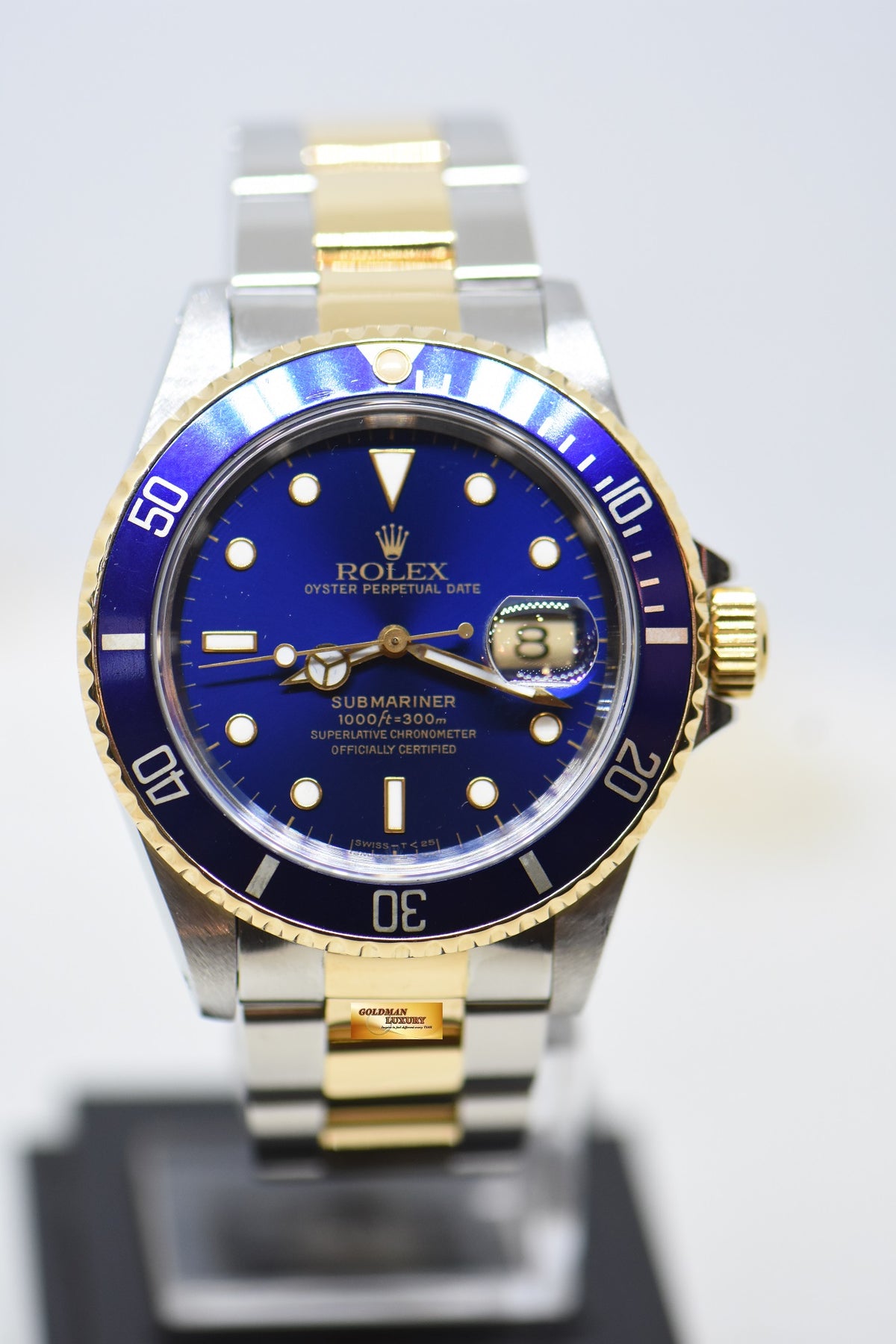 [SOLD] ROLEX OYSTER SUBMARINER 40mm GOLD / STEEL BLUESY TRITIUM DIAL 16613LB (MINT)