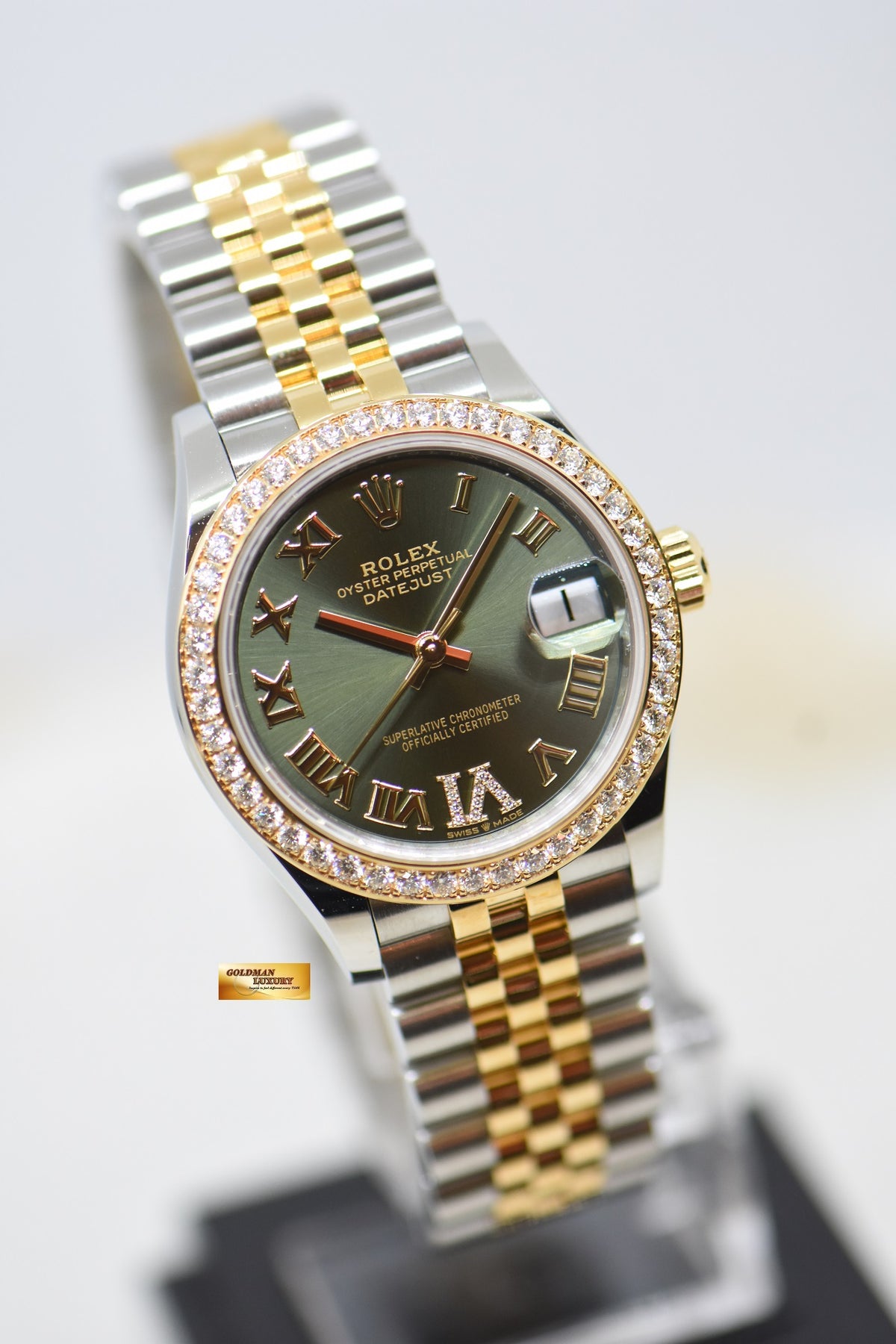 [SOLD] ROLEX OYSTER DATEJUST 31mm GREEN DIAL “VI” ORIGINAL DIAMOND BEZEL HALF GOLD IN JUBILEE BRACELET 278383RBR (BRAND NEW - UNWORN)