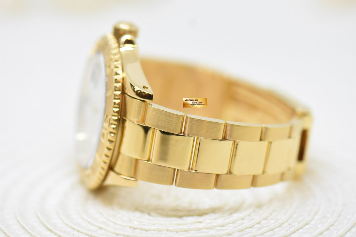 [SOLD] ROLEX OYSTER PERPETUAL YACHTMASTER 40mm YELLOW GOLD BRACELET WHITE DIAL 16628 (MINT)