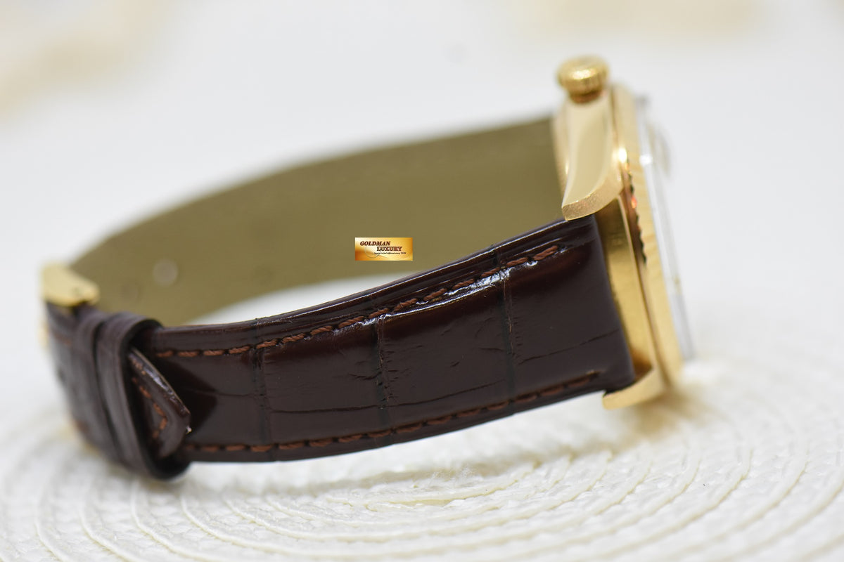 [SOLD] ROLEX OYSTER PERPETUAL DAY-DATE 36mm YELLOW GOLD GOLD LINEN DIAL (NON-QUICK-SET DATE) 1803 [HEAD ONLY] (VINTAGE)