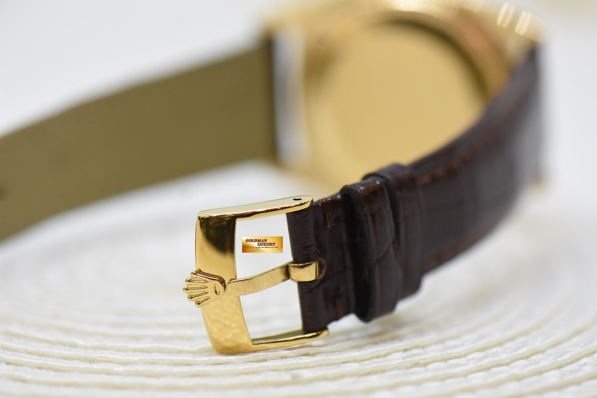 [SOLD] ROLEX OYSTER PERPETUAL DAY-DATE 36mm YELLOW GOLD GOLD LINEN DIAL (NON-QUICK-SET DATE) 1803 [HEAD ONLY] (VINTAGE)