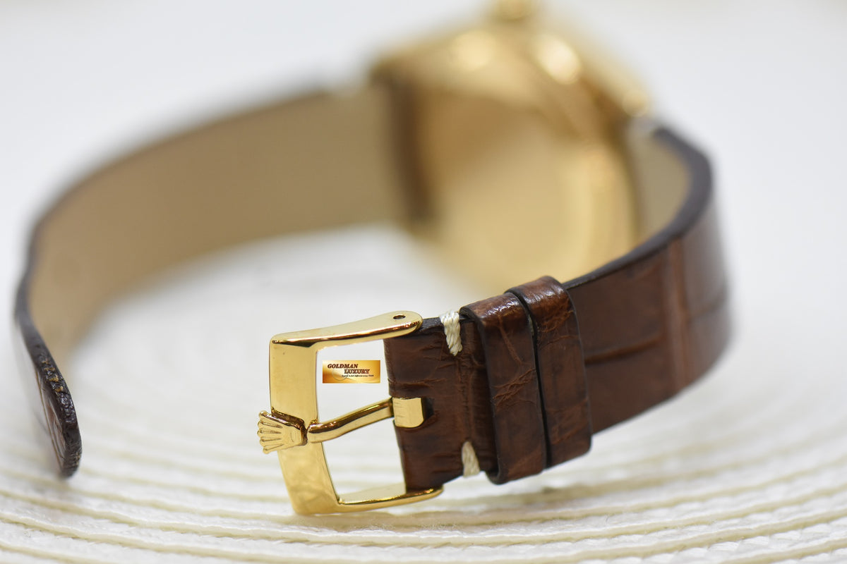 [SOLD] ROLEX OYSTER PERPETUAL DATEJUST 36mm YELLOW GOLD GOLD DIAL (QUICK-SET DATE) 16018 [HEAD ONLY] (VINTAGE)