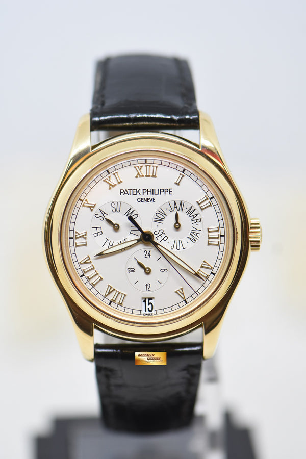 PATEK PHILIPPE ANNUAL CALENDAR 24Hr 37mm YELLOW GOLD IN STRAP AUTOMATIC 5035J (MINT)