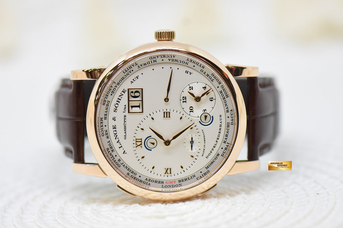 [SOLD] A.LANGE & SOHNE LANGE 1 TIMEZONE 41.9mm PINK GOLD OUTSIZED DATE DAY/NIGHT MANUAL 116.032 (MINT)