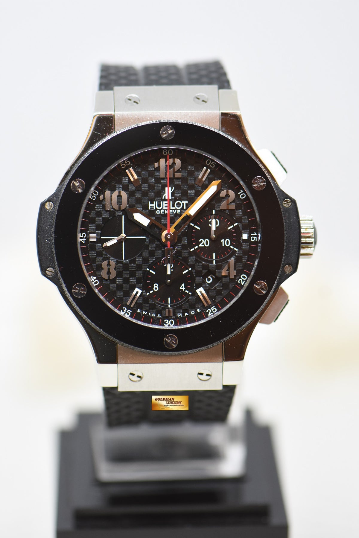 [SOLD] HUBLOT BIG BANG CHRONOGRAPH 44mm STEEL IN RUBBER STRAP CERAMIC BEZEL AUTOMATIC 301.SB.131.RX (MINT)