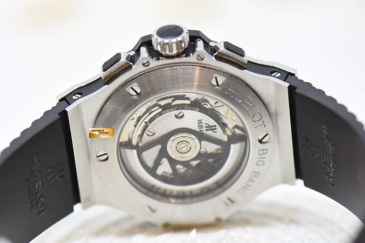 [SOLD] HUBLOT BIG BANG CHRONOGRAPH 44mm STEEL IN RUBBER STRAP CERAMIC BEZEL AUTOMATIC 301.SB.131.RX (MINT)