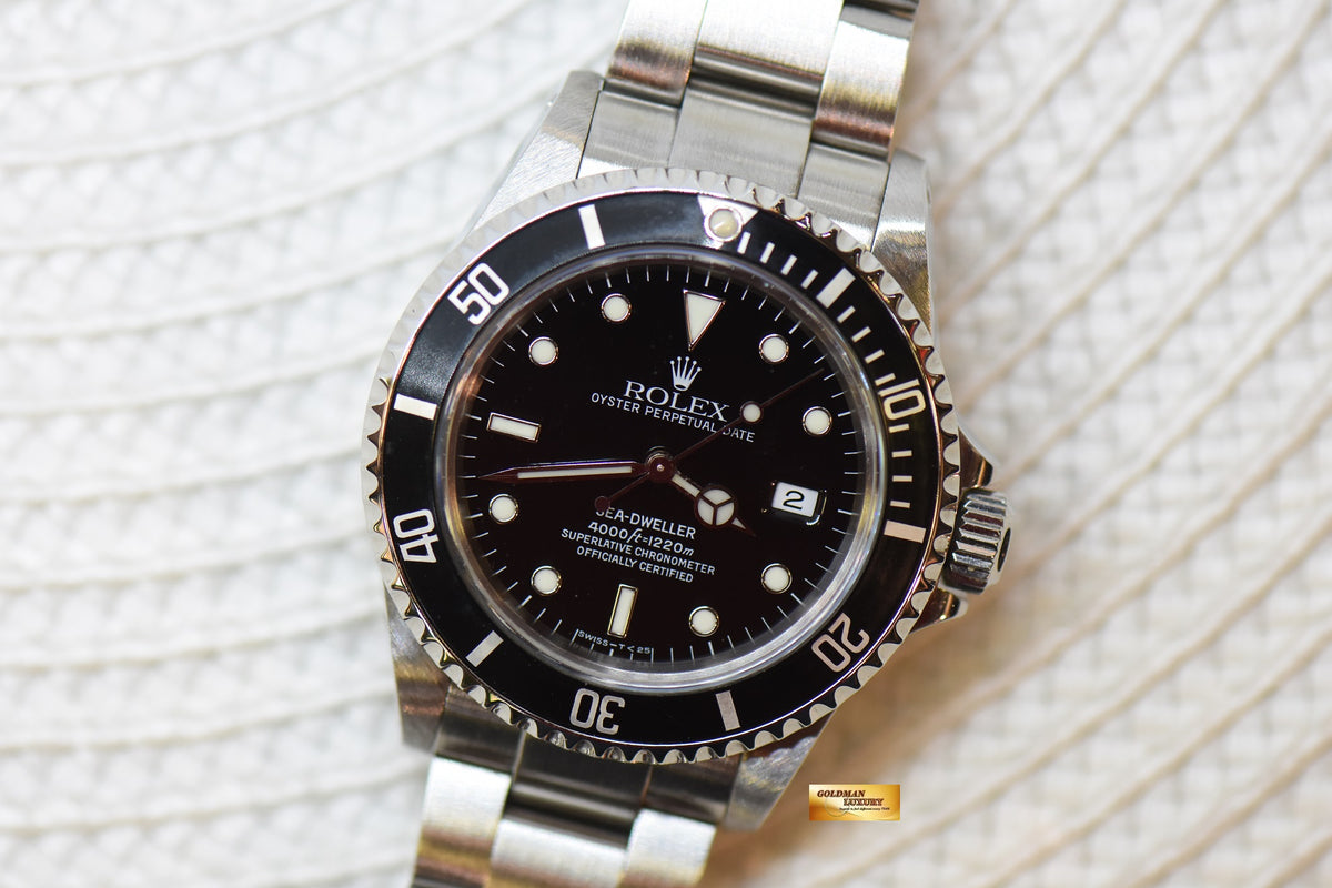 [SOLD] ROLEX OYSTER SEA-DWELLER 40mm OYSTER STEEL BRACELET BLACK 16600 (MINT)