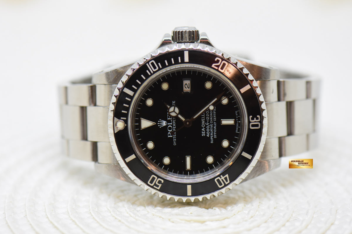 [SOLD] ROLEX OYSTER SEA-DWELLER 40mm OYSTER STEEL BRACELET BLACK 16600 (MINT)