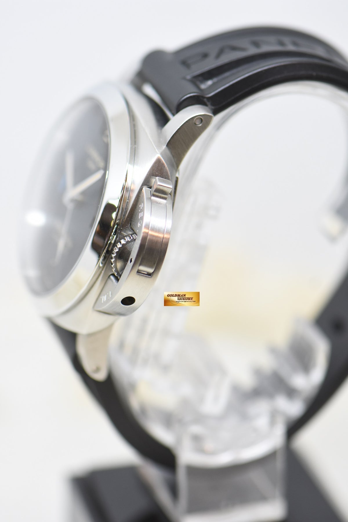 [SOLD] PANERAI LUMINOR 1950 GMT 44mm STEEL IN RUBBER STRAP AUTOMATIC BLACK PAM 1320 (MINT)