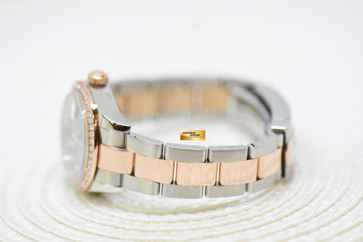 [SOLD] ROLEX OYSTER DATEJUST 28mm CHOCOLATE DIAMOND DIAL ORIGINAL DIAMOND BEZEL HALF EVEROSE GOLD IN OYSTER BRACELET 279381RBR (MINT)