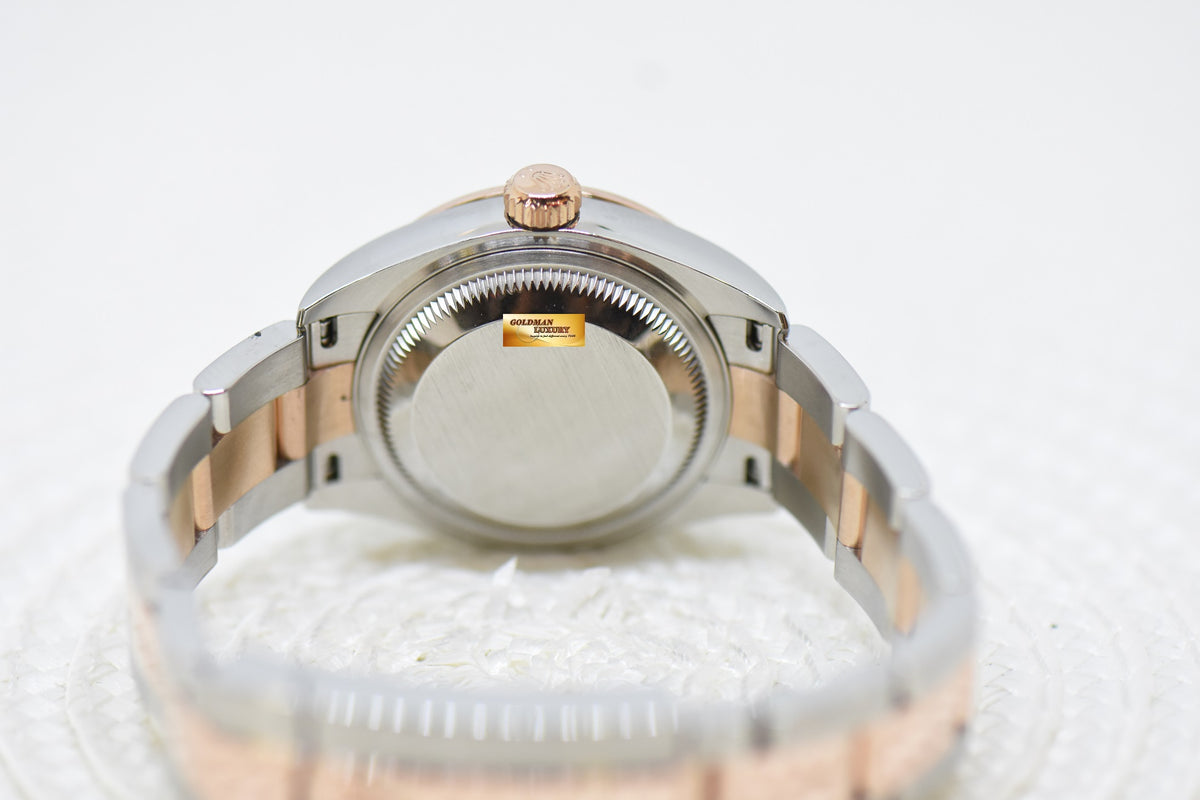 [SOLD] ROLEX OYSTER DATEJUST 28mm CHOCOLATE DIAMOND DIAL ORIGINAL DIAMOND BEZEL HALF EVEROSE GOLD IN OYSTER BRACELET 279381RBR (MINT)