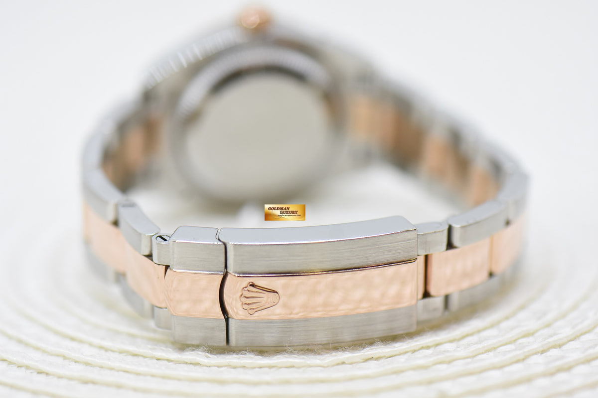 [SOLD] ROLEX OYSTER DATEJUST 28mm CHOCOLATE DIAMOND DIAL ORIGINAL DIAMOND BEZEL HALF EVEROSE GOLD IN OYSTER BRACELET 279381RBR (MINT)