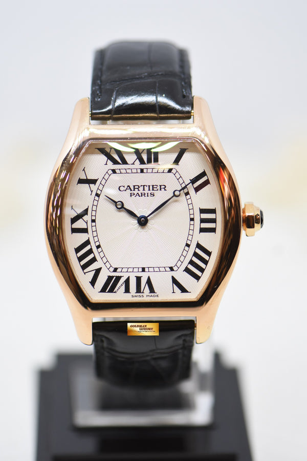 CARTIER PARIS CPCP TORTUE XL MEN’S 18K ROSE GOLD MANUAL WINDING 2763 (MINT)