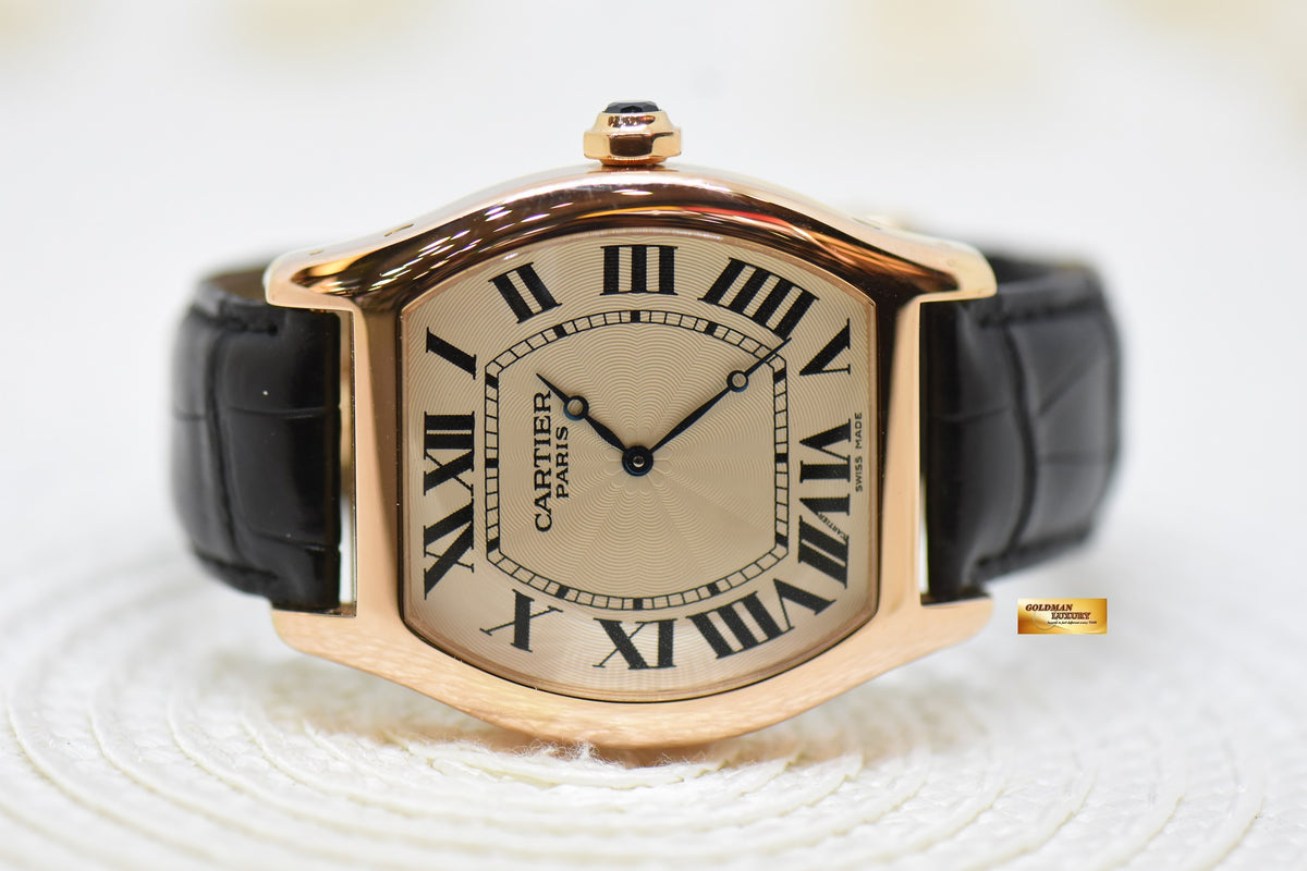 [SOLD] CARTIER PARIS CPCP TORTUE XL MEN’S 18K ROSE GOLD MANUAL WINDING 2763 (MINT)