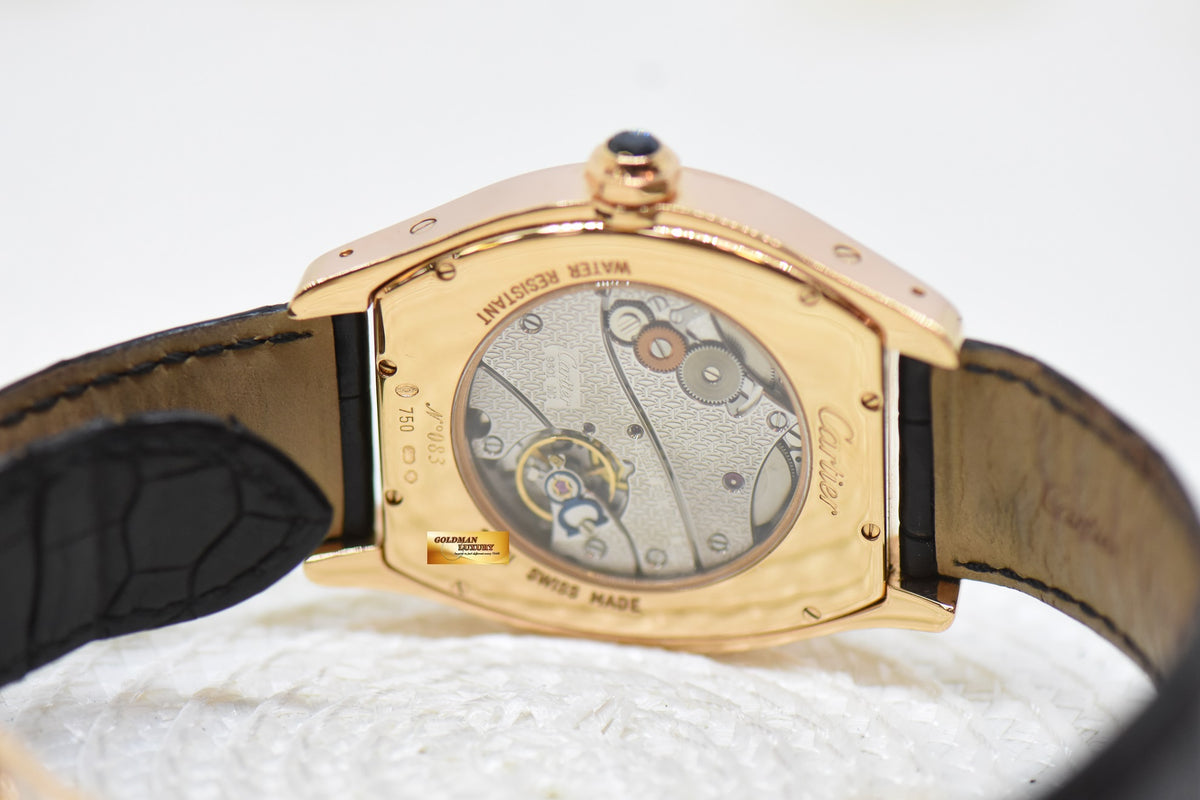 [SOLD] CARTIER PARIS CPCP TORTUE XL MEN’S 18K ROSE GOLD MANUAL WINDING 2763 (MINT)