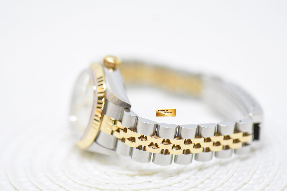 [SOLD] ROLEX OYSTER DATEJUST 26mm HALF-GOLD IN JUBILEE BRACELET MOP DIAMOND DIAL 69173 (MINT)