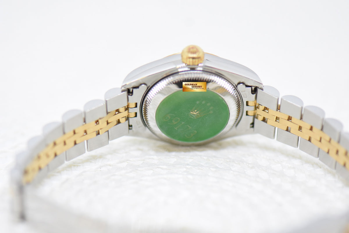 [SOLD] ROLEX OYSTER DATEJUST 26mm HALF-GOLD IN JUBILEE BRACELET MOP DIAMOND DIAL 69173 (MINT)
