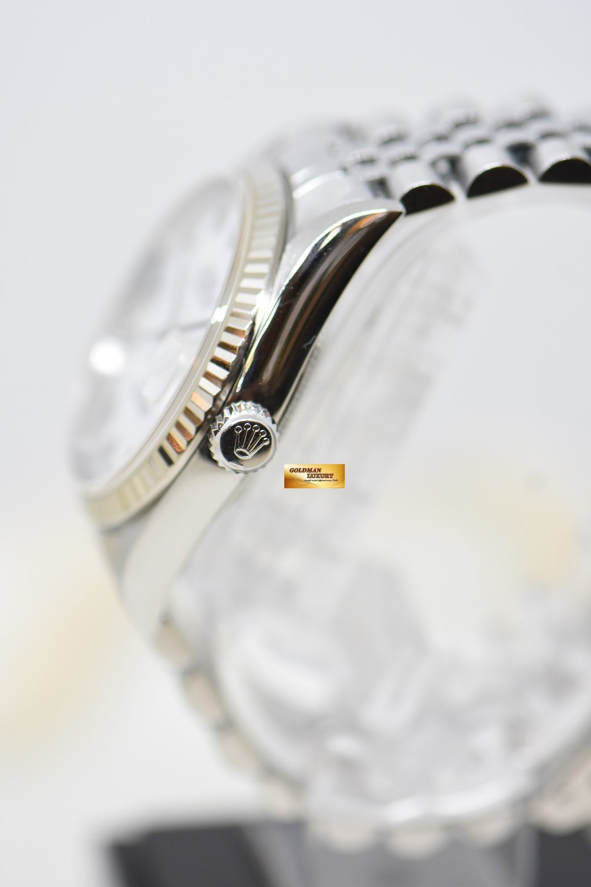 [SOLD] ROLEX OYSTER DATEJUST 36mm STEEL IN JUBILEE BRACELET WHITE ROMAN DIAL 16234 (MINT)