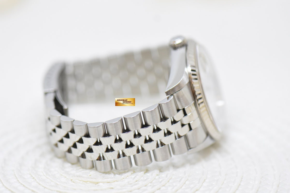 [SOLD] ROLEX OYSTER DATEJUST 36mm STEEL IN JUBILEE BRACELET WHITE ROMAN DIAL 16234 (MINT)